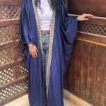 Navy velvet kaftan