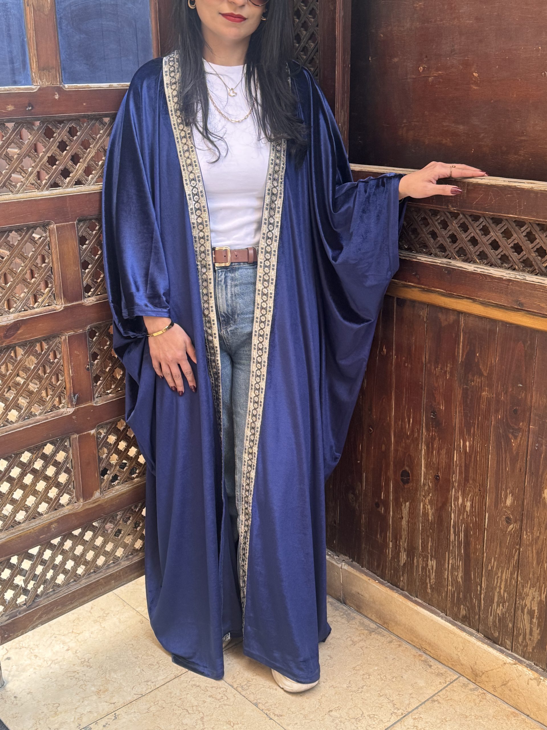 IMG_1493 Navy velvet kaftan - Image 1